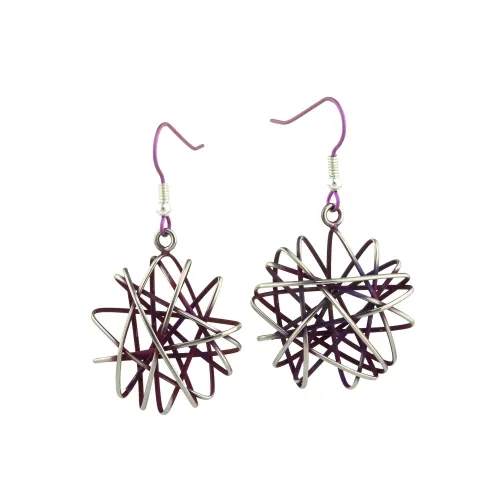 Round Cage Chaos Brown Drop & Dangle Earrings
